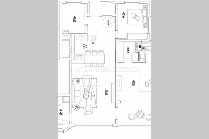 Old Apartment on Empire Mansions 淮海大楼 3bedroom 156.81sqm ¥38,000 SH016352