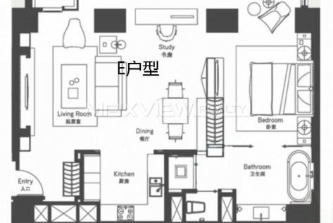 Shanghai apartment rental Baccarat Residences 1bedroom 119.62sqm ¥27,000 SH017207