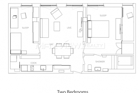 Base Living Shiziwan 2bedroom 97sqm ¥19,000 PRS1108