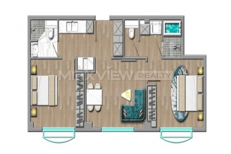 KYMS Living 2-Bedroom Serviced Apartment 2bedroom 90sqm ¥27,000 KYMS004